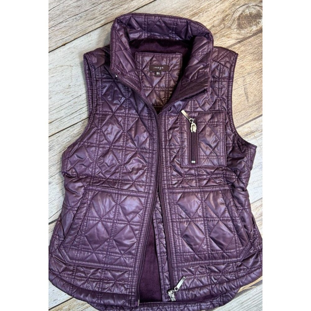 NWOT Burgundy Boutique Girls Imoga "Clori" Quilted Vest Size 8 - Retail 125